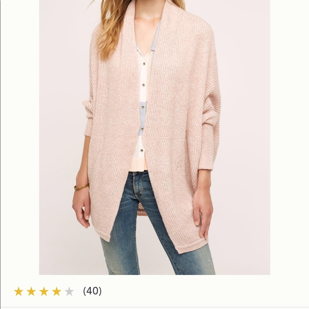 Anthropologie cocoon cardigan in light pink